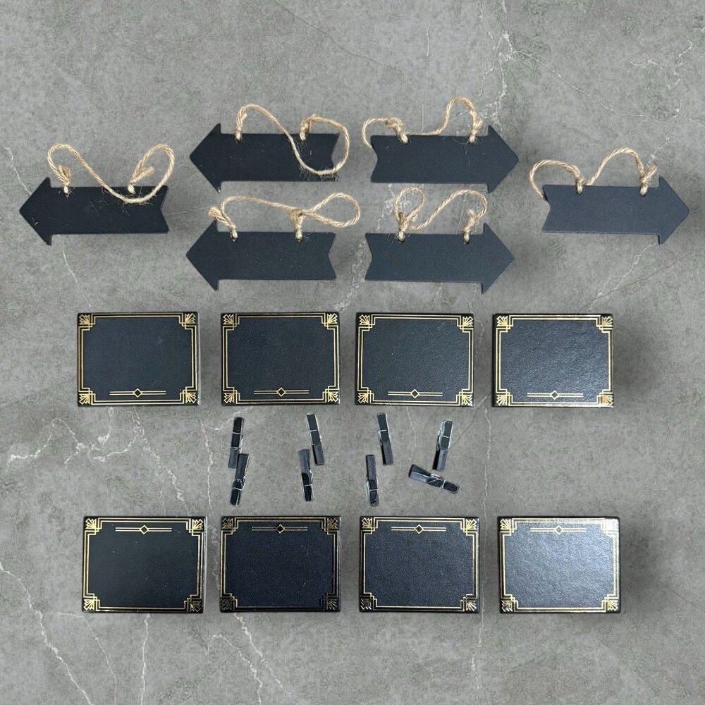 Chalkboard Mini Label Clips & Arrow Tag Lot | 14 Signs